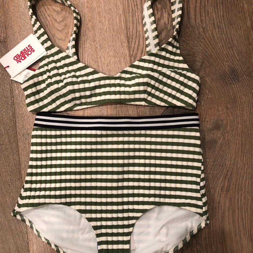 Solid and stripe swim set